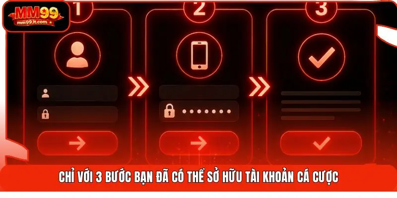 Chỉ với 3 bước bạn đã có thể sở hữu tài khoản cá cược